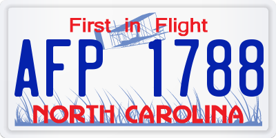 NC license plate AFP1788