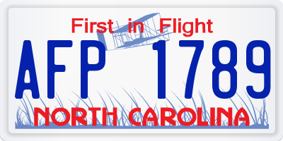 NC license plate AFP1789