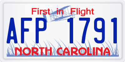 NC license plate AFP1791