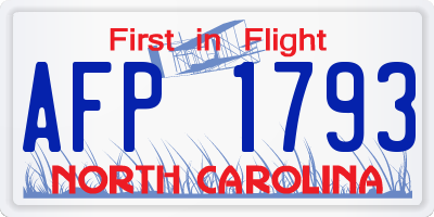 NC license plate AFP1793