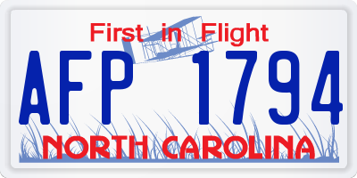 NC license plate AFP1794