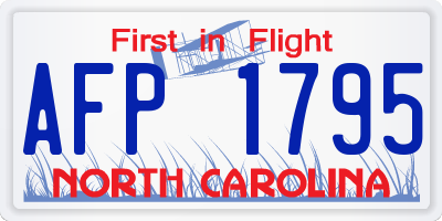 NC license plate AFP1795