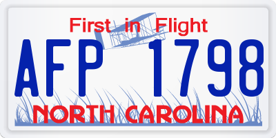 NC license plate AFP1798