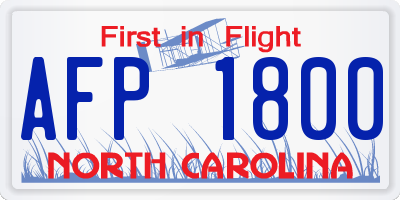 NC license plate AFP1800