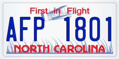 NC license plate AFP1801