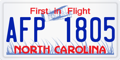 NC license plate AFP1805