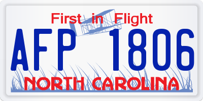 NC license plate AFP1806