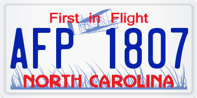 NC license plate AFP1807