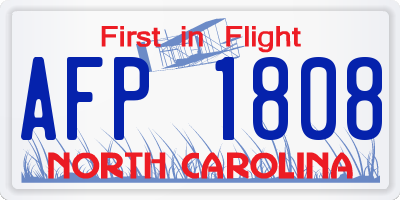 NC license plate AFP1808