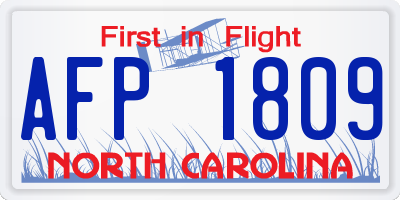 NC license plate AFP1809