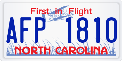 NC license plate AFP1810