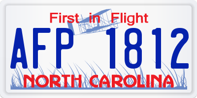 NC license plate AFP1812
