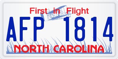 NC license plate AFP1814