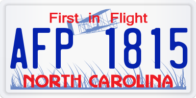 NC license plate AFP1815