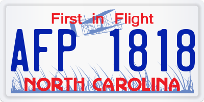 NC license plate AFP1818