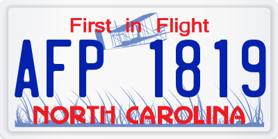 NC license plate AFP1819