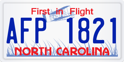 NC license plate AFP1821
