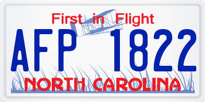 NC license plate AFP1822