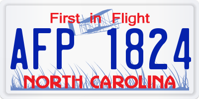 NC license plate AFP1824