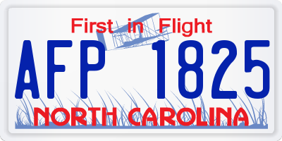 NC license plate AFP1825