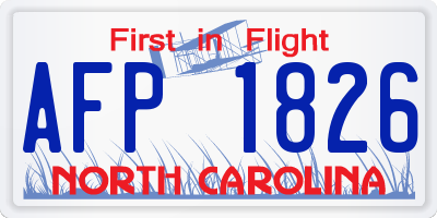 NC license plate AFP1826