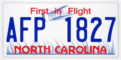 NC license plate AFP1827