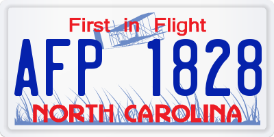 NC license plate AFP1828