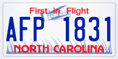 NC license plate AFP1831