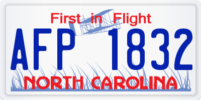 NC license plate AFP1832