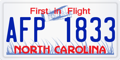 NC license plate AFP1833