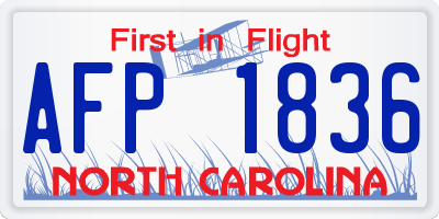 NC license plate AFP1836