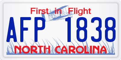 NC license plate AFP1838