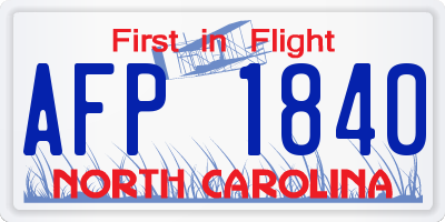 NC license plate AFP1840