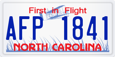 NC license plate AFP1841