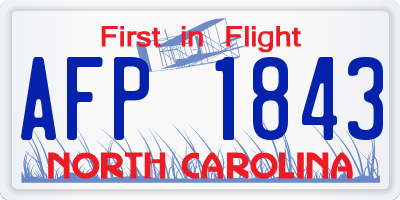 NC license plate AFP1843