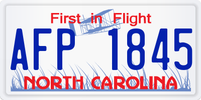 NC license plate AFP1845