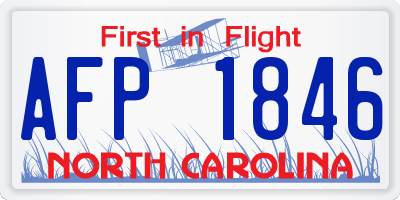 NC license plate AFP1846