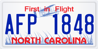 NC license plate AFP1848