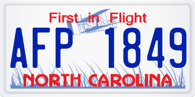 NC license plate AFP1849