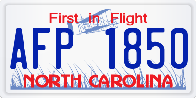 NC license plate AFP1850