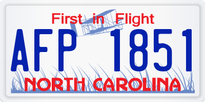 NC license plate AFP1851
