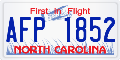 NC license plate AFP1852