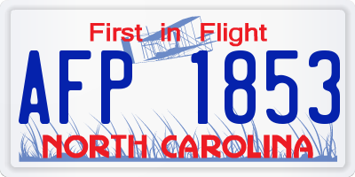 NC license plate AFP1853