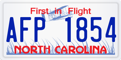 NC license plate AFP1854
