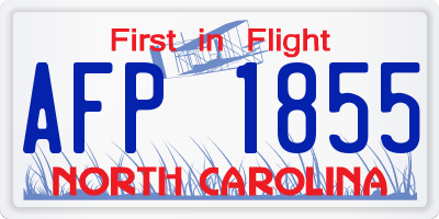 NC license plate AFP1855