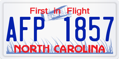 NC license plate AFP1857