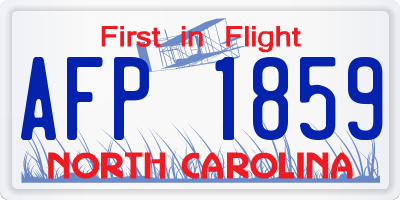 NC license plate AFP1859