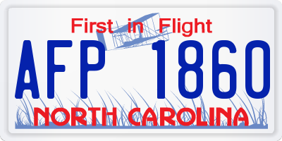 NC license plate AFP1860