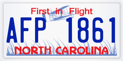 NC license plate AFP1861