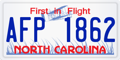 NC license plate AFP1862